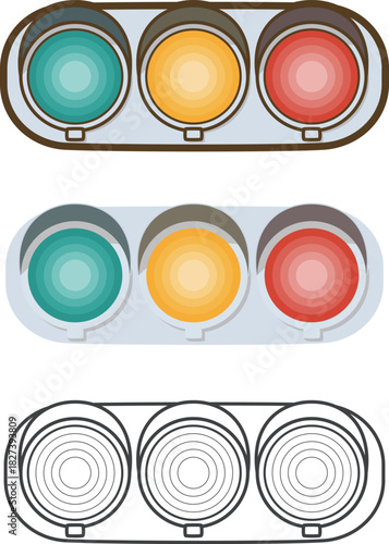 交通信号機（全点灯）