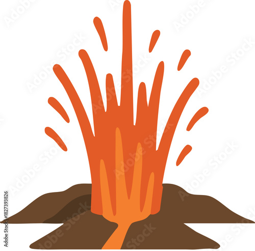 Explosive eruption with lava fountain