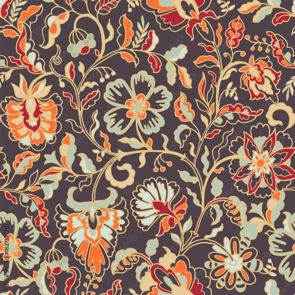 Fototapeta premium Rich Vintage Botanical Floral Elegance