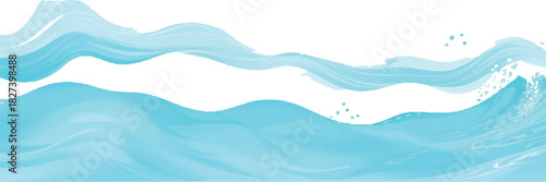Abstract blue watercolor waves background flowing water illustration perfect for summer designs and backgrounds