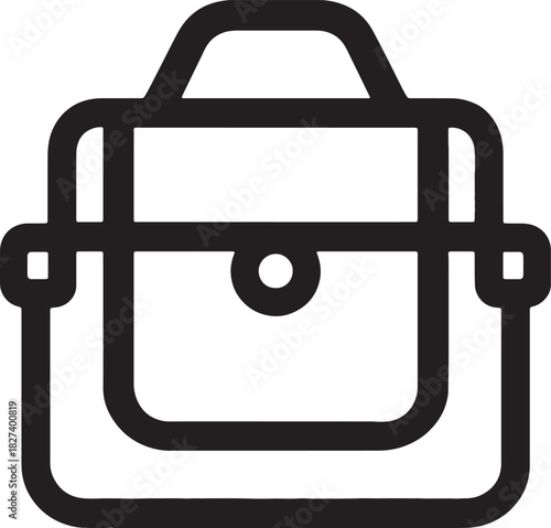 Simple black outline icon of a messenger bag or satchel
