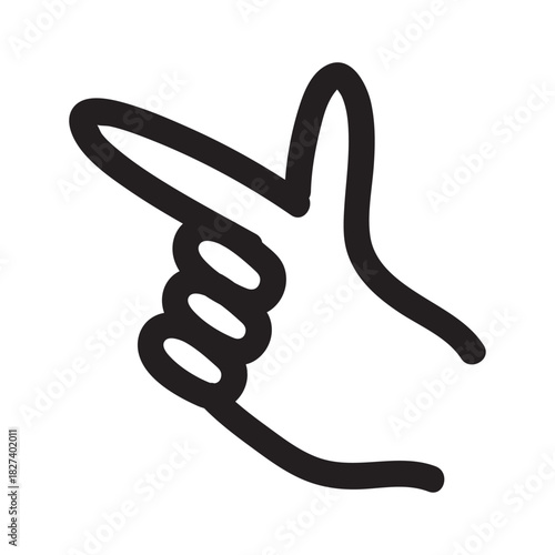 シンプルな指を指すアイコン、ゆるめの線画