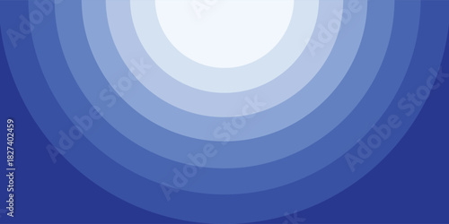 Abstract background with concentric semi-circles in shades of blue creating a light tunnel effect.