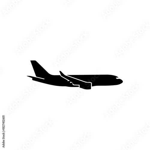 Silhouette of a Passenger Airplane in Flight Ideal for Travel and Transportation Concepts