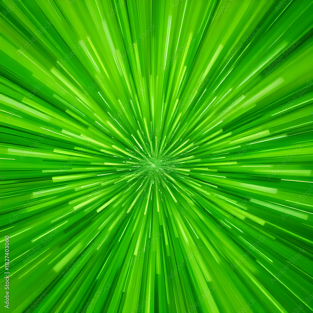 Obraz premium Radial Burst Lines Motion Abstract Green Background