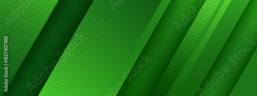 Abstract green sporty background template vector with shiny lines and lights.