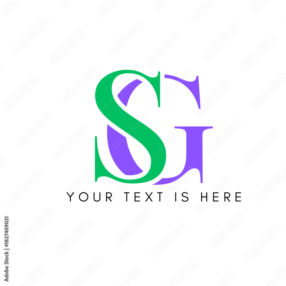 Fototapeta premium SG Letter Logo – Editable Modern Monogram Design