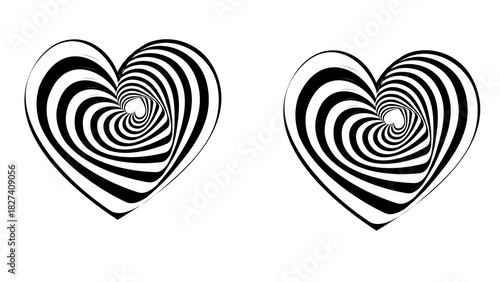 Fotografie Op Art Heart Symbol with Optical Illusion Effect for Valentine's Day Designs, Mo