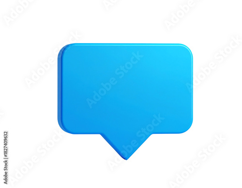 3d blue speech bubble icon isolated on transparent background