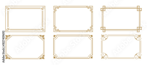 Decorative vintage frames. Retro ornamental gold photo frame with corner.