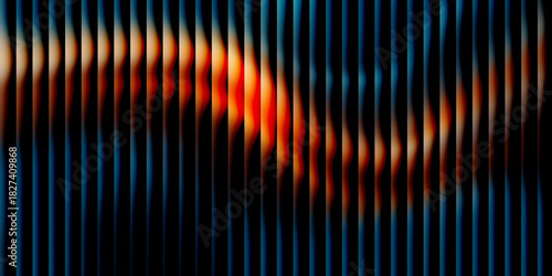Abstract background with vertical lines and a blurred orange light spot