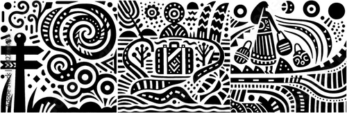 Abstract Tribal Art: Journey Through Lifes Crossroads and River.