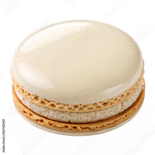 Indulge in creamy vanilla bean macaron perfection, a delicate confectionery treat, perfect for elegant dessert displays and sophisticated culinary creations today