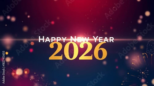 A Festive 2026 New Year's Celebration with Golden Numerals and Sparkly Effects