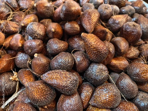 Buah Salak selling at wet market