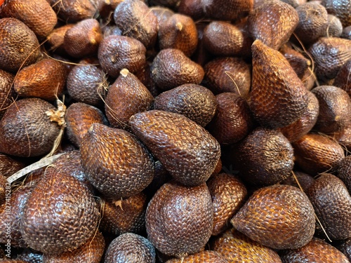 Buah Salak selling at wet market