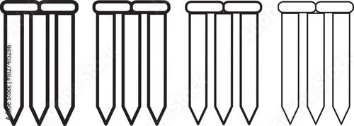 Cricket bat ball stump bails icon set, Sports Equipment playing sign, wicket icon Flat design on isolated background,
