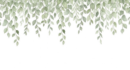Elegant watercolor foliage border design for invitations or cards, bringing natural beauty and a calming organic feel to your creative projects now