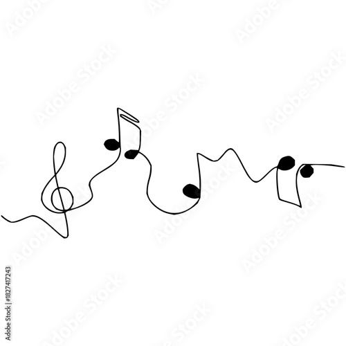 Elegant flowing musical notes design for creative projects, evoking harmony and inspiration, perfect for musicians and artistic ventures, originally a vector graphic