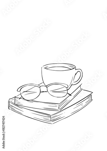 Cozy reading time with books, glasses, and steaming coffee creates a moment of learning, relaxation, and comfort, perfect for studious mornings