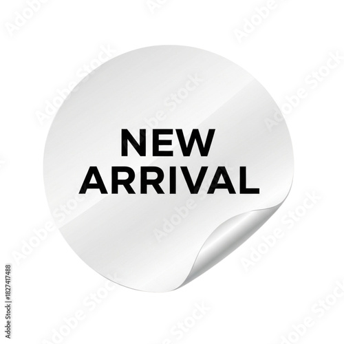 New arrival white promotional sticker with curled corner