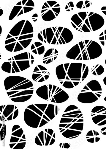 Abstract pebble rock pattern with chaotic line art, perfect for textiles, wall art, or branding looking for a modern, organic edge, originally vector art