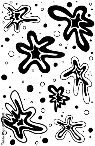 Bold abstract shapes create a dynamic, eye-catching design, perfect for modern projects, branding, and backgrounds with artistic flair and playful energy.