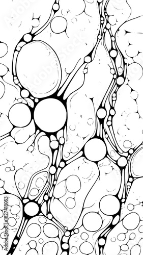 Dynamic black and white ink blot design that captures attention with an abstract, modern feel great for backgrounds and creative projects