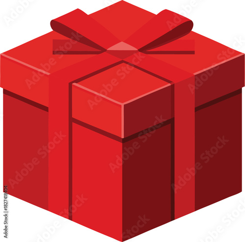 Classic red gift box tied with a bow