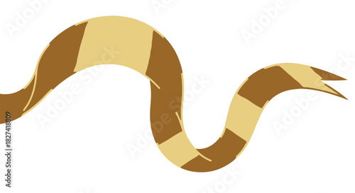 Wavy brown and beige striped winter scarf illustration graphic element for fashion design. isolated PNG with Transparent Background