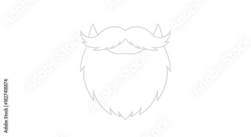 Stylized male facial hair icon for barber shop or grooming apps isolated PNG with Transparent Background