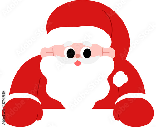 미소짓는 귀여운 산타 할아버지 상단 장식