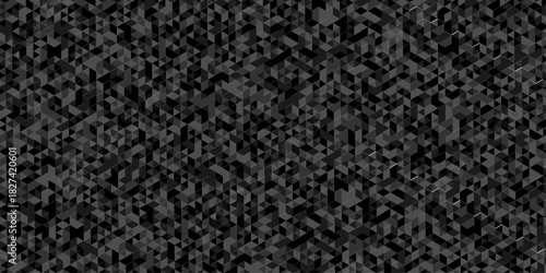 Abstract low polygon cubic black gray black design. vector poly triangle texture geometric pattern composed of triangular. geometric wall tile and metal cube background triangle wallpaper design.	