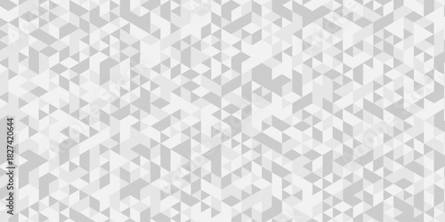 Abstract low polygon cubic white and gray vector poly triangle texture geometric pattern composed of triangular. geometric wall tile and metal cube background triangle wallpaper design.	