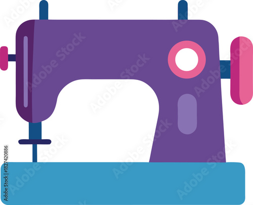 Vector Illustration of a sewing machine on a transparent background