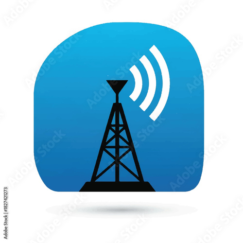 Broadcast antenna tower icon representing wireless communication and signaling technology.