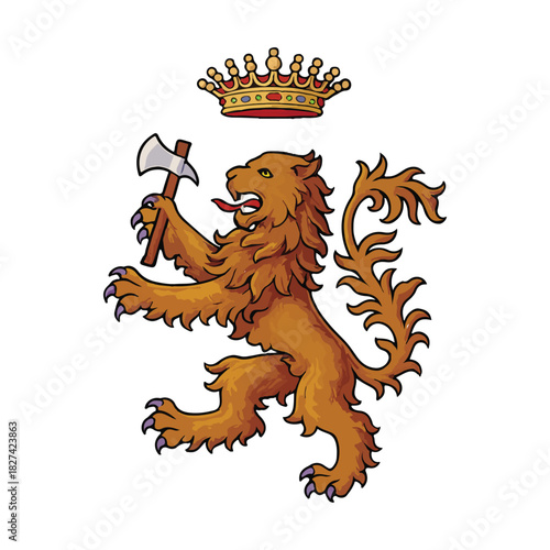 vector illustration of a lion crest