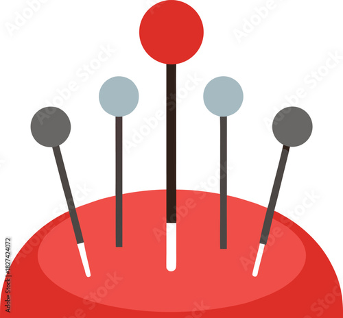 Vector Illustration of board pins on a white BG