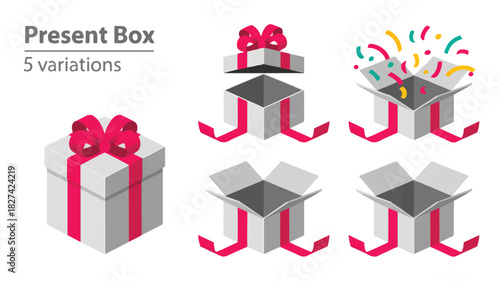 Minimalist Illustrations of Gift Boxes Variations in Design, Celebration, and Presentation – A Stylish Set
