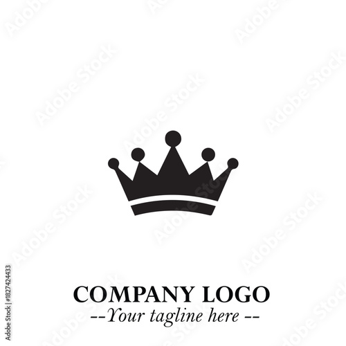 Elegant Black Crown Logo Symbol on a Clean White Background for Premium Branding Design