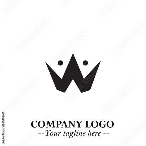 Elegant Black Crown Logo Symbol on a Clean White Background for Premium Branding Design