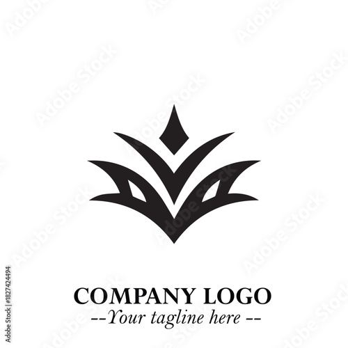 Elegant Black Crown Logo Symbol on a Clean White Background for Premium Branding Design