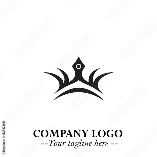 Elegant Black Crown Logo Symbol on a Clean White Background for Premium Branding Design