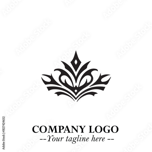 Elegant Black Crown Logo Symbol on a Clean White Background for Premium Branding Design
