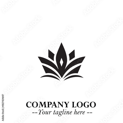 Elegant Black Crown Logo Symbol on a Clean White Background for Premium Branding Design
