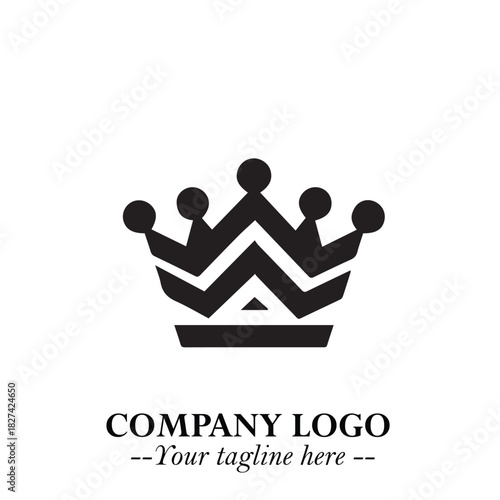 Elegant Black Crown Logo Symbol on a Clean White Background for Premium Branding Design