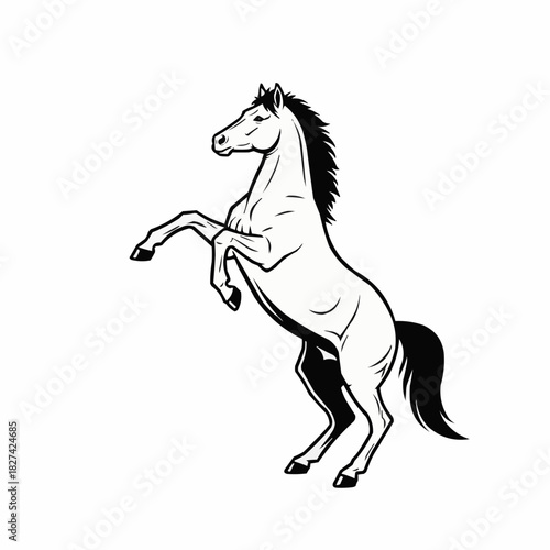 Majestic Rearing Horse - A Symbol of Strength and Freedom.