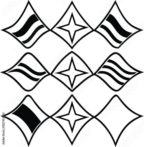 Abstract geometric diamond pattern shape