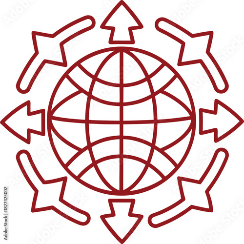 Globe with Arrows Indicating Global Reach world earth
