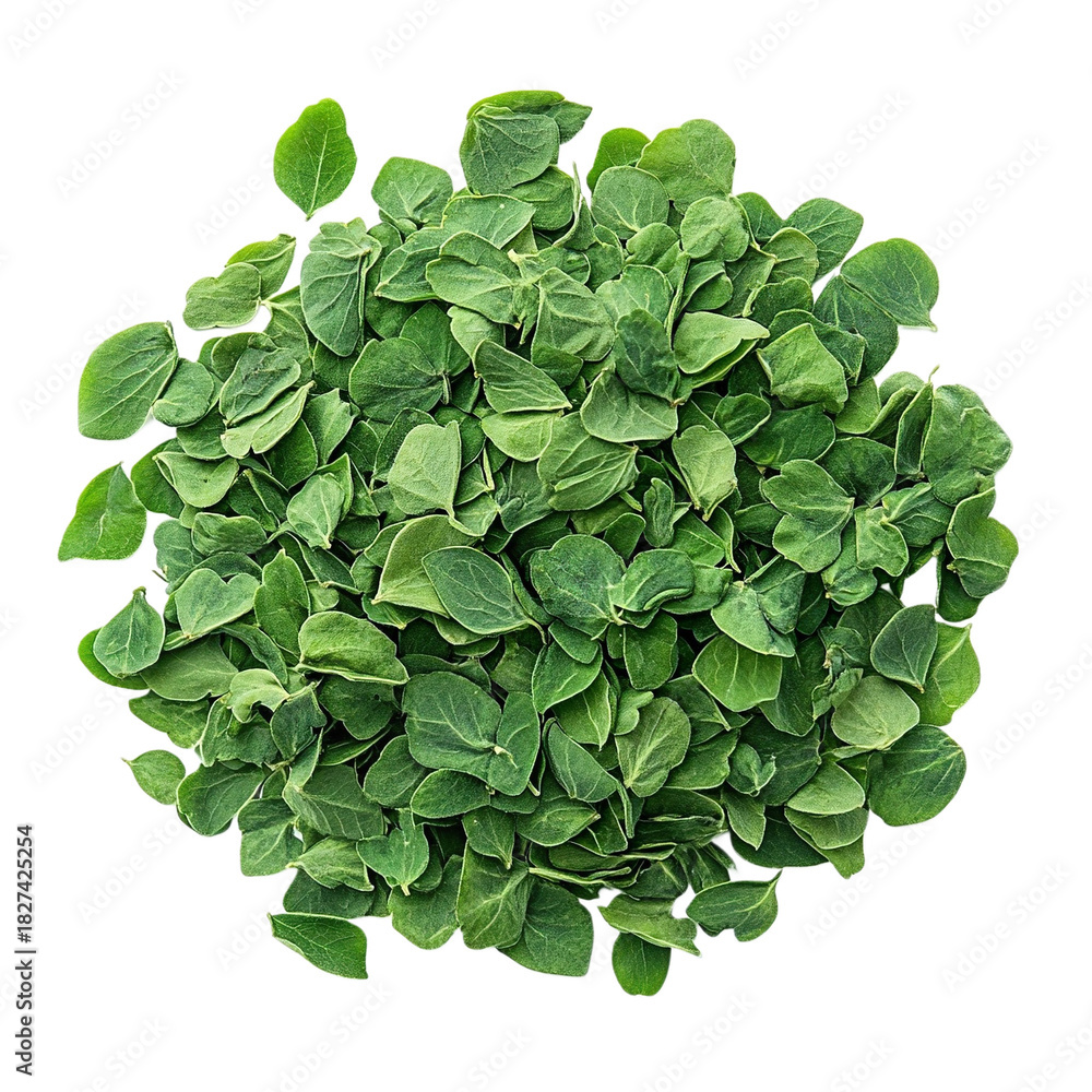 Fototapeta premium Top View Dried Fenugreek Leaves Methi Studio Shot Isolated White Transparent Background
